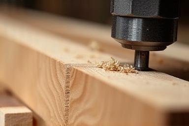 Detailed view of custom kitchen cabinetry in production showing precise cuts and joinery.